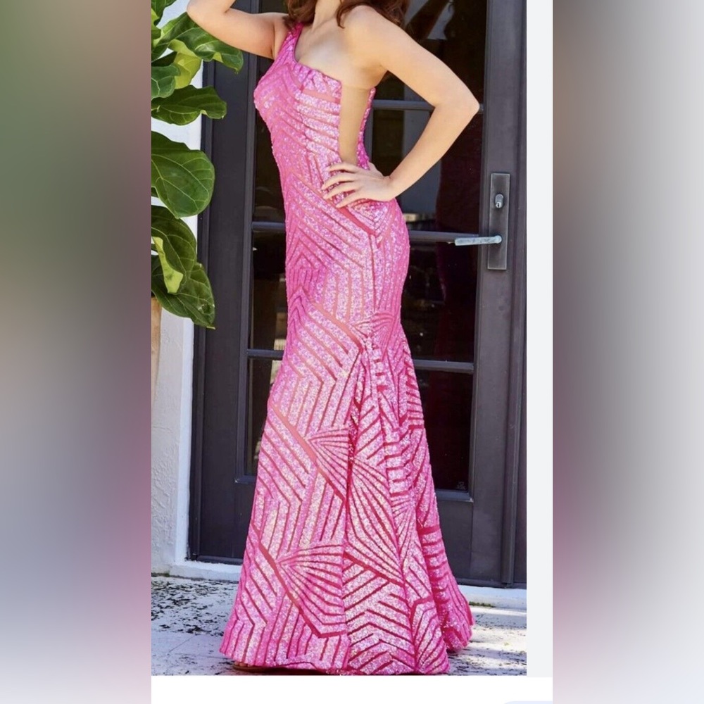 Jovani 06017 size 8 Hot Pink Prom Dress
